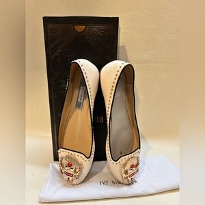 Ivy Kirzhner White Flats with Embellishments